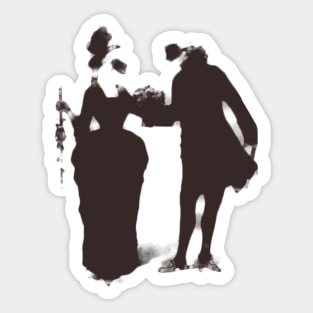 Gothic Marie Antoinette and Axel in Historic Costume Drama Gothic Black Ballgown Sticker